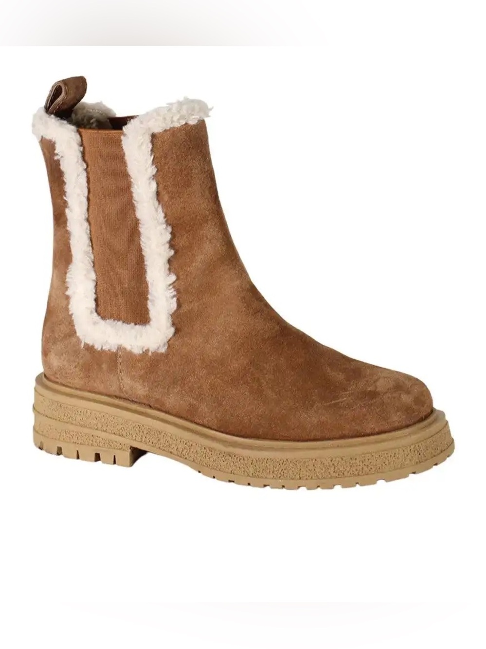 NEW Diba True Tempra Ture Suede Shearling Chelsea Boot Womens 8 MSRP $169